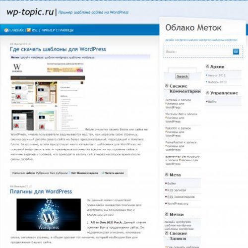 Бесплатный шаблон WordPress BlueMin