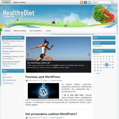 Бесплатный шаблон WordPress HealthyDiet