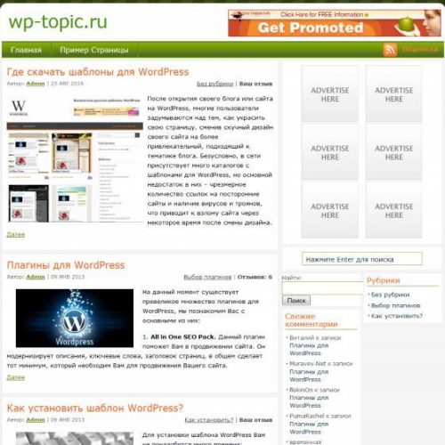 Бесплатный шаблон WordPress PassionDuo Green