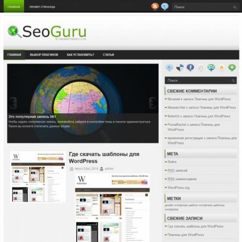 Бесплатный шаблон WordPress SeoGuru