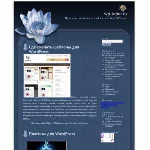 Бесплатный шаблон WordPress Water Lily