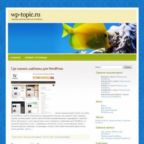 Бесплатный шаблон WordPress Waterpark
